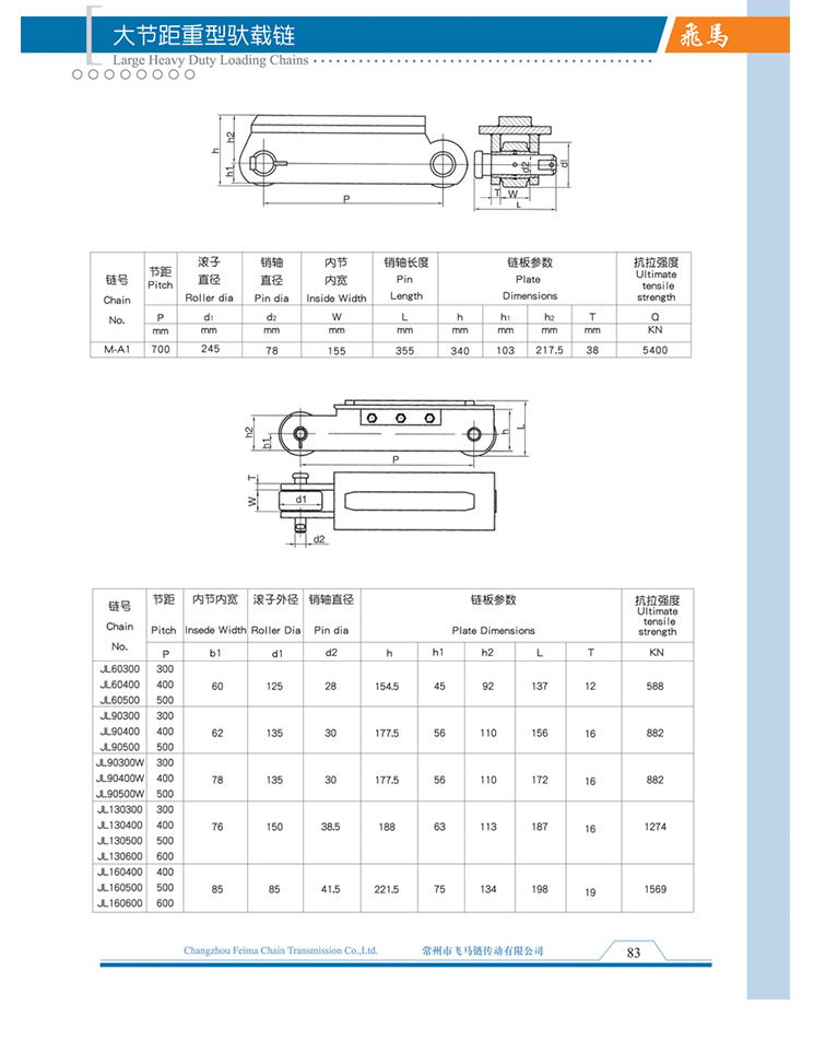 大节距重型驮载链