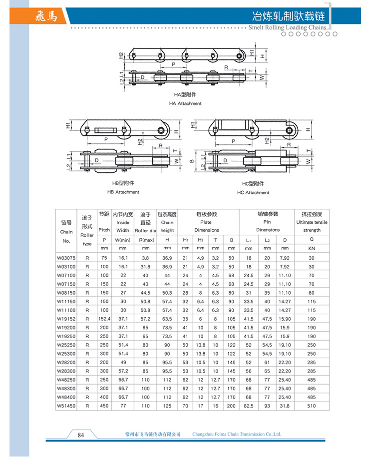 冶炼轧制驮载链