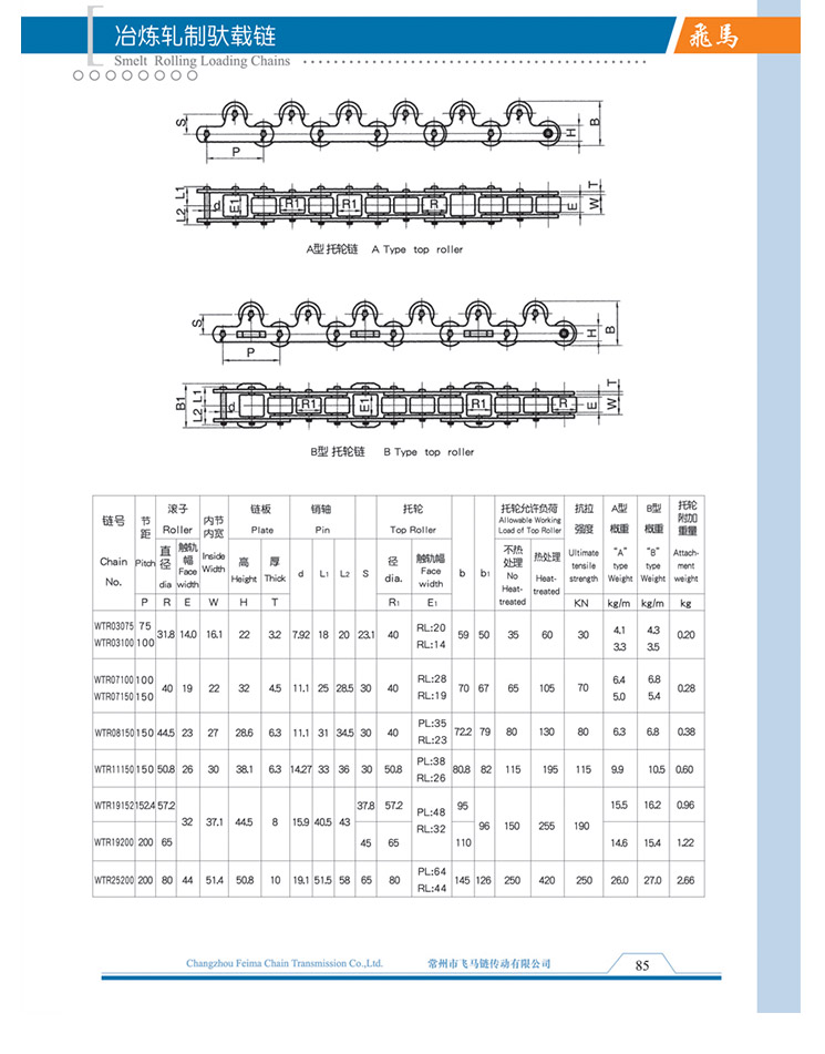 冶炼轧制驮载链